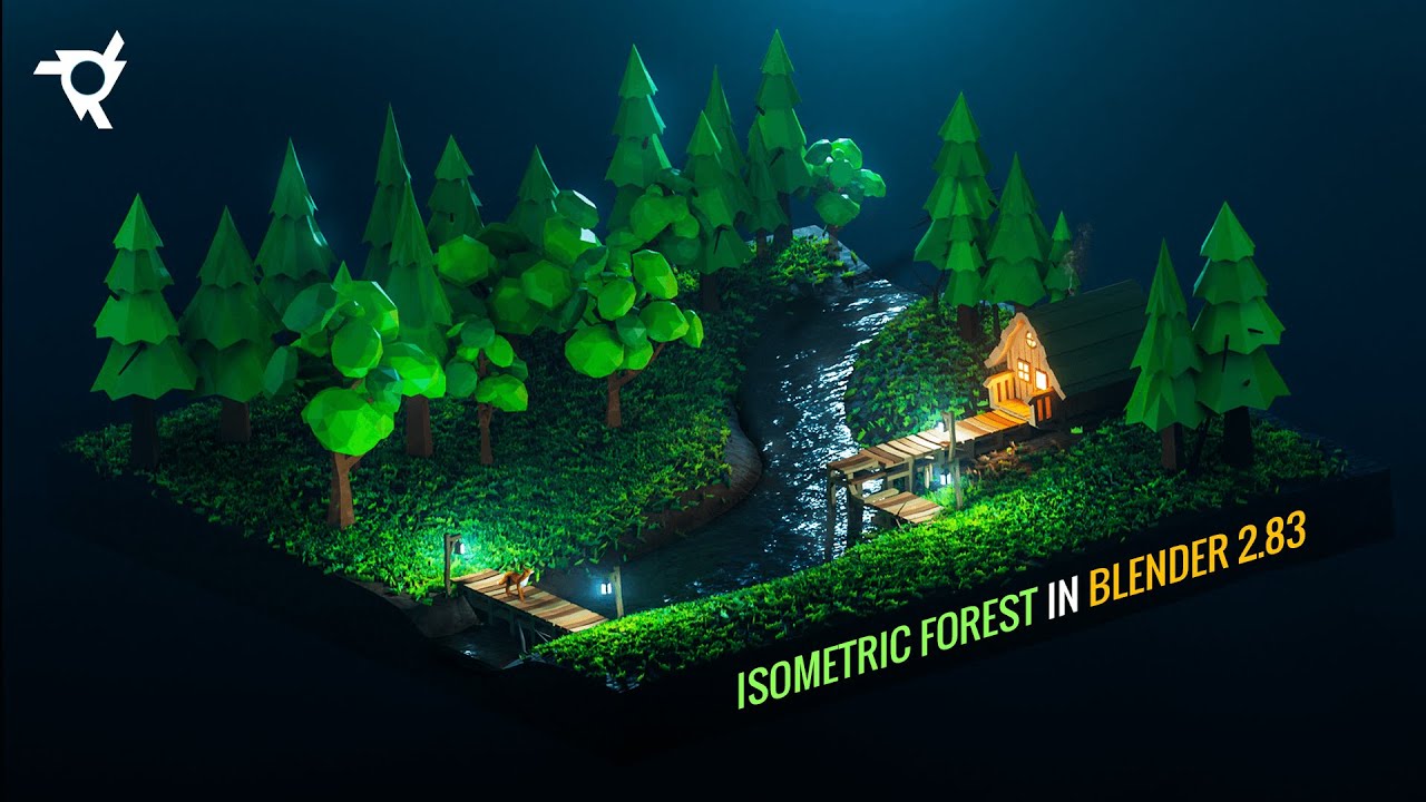 How to make an Isometric Forest in Blender 2.83 | 10 minute scene breakdown