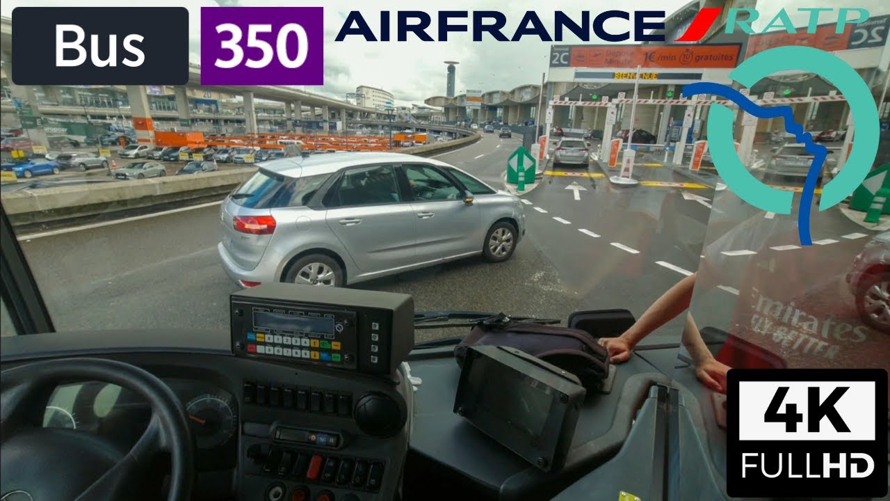 Bus 350 RATP | Pte de la Chapelle Métro/Roissypôle - Aéroport Charles de Gaulle via PEX - 4K60FPS