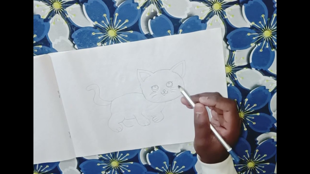 Draw Little Cat Easy Drawing | Pencil Shading | Paint Brush | 