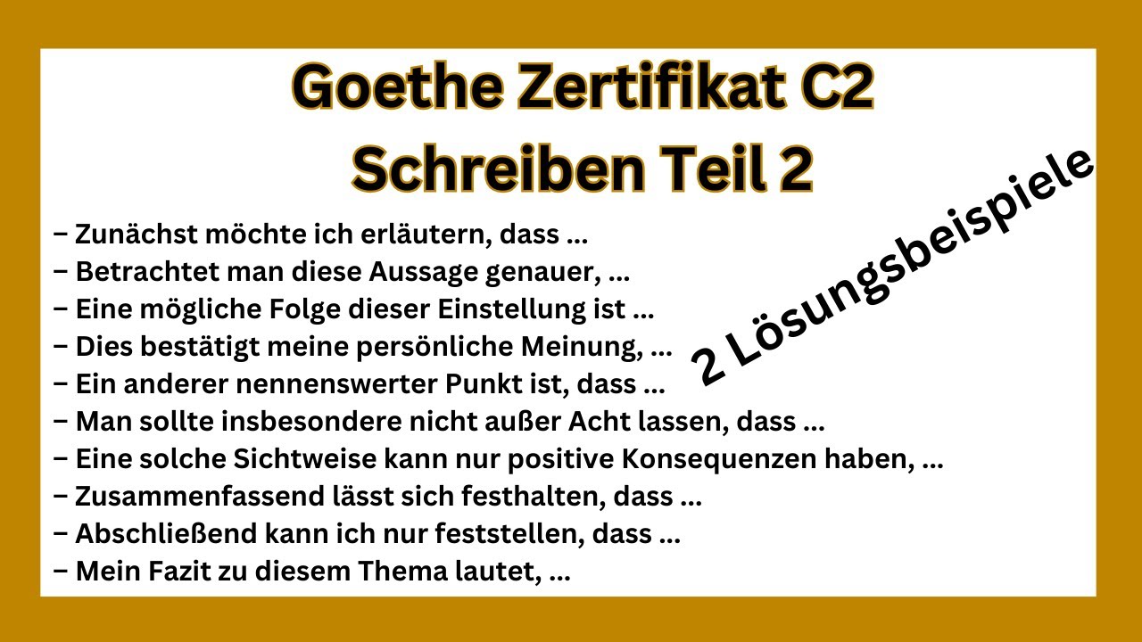 Goethe Zertifikat C2: Schreiben Teil 2 | German Writing Exam C2