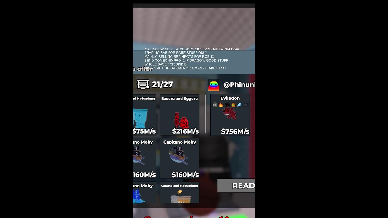 Steal a brainrot trading and pvp