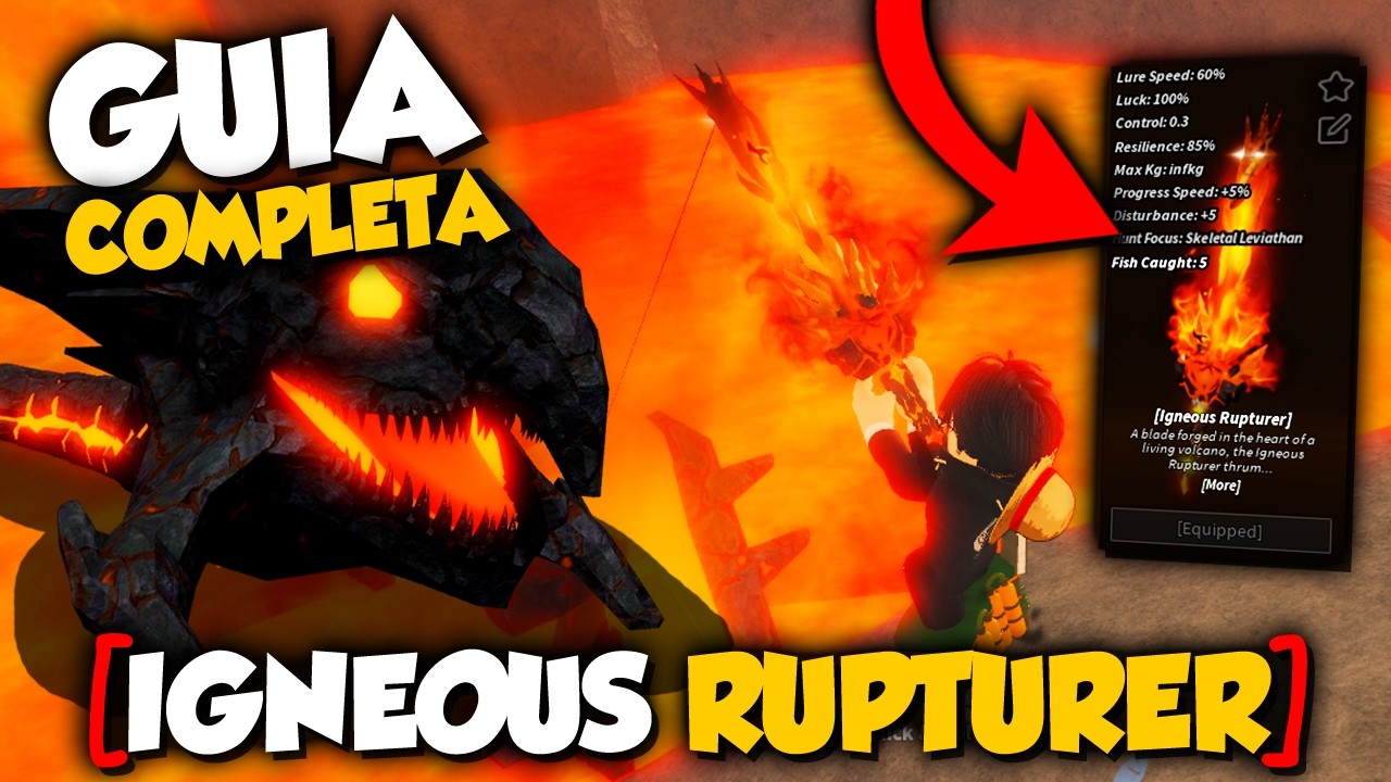 como conseguir CA&Ntilde;A IGNEOUS RUPTURER en FISCH ROBLOX