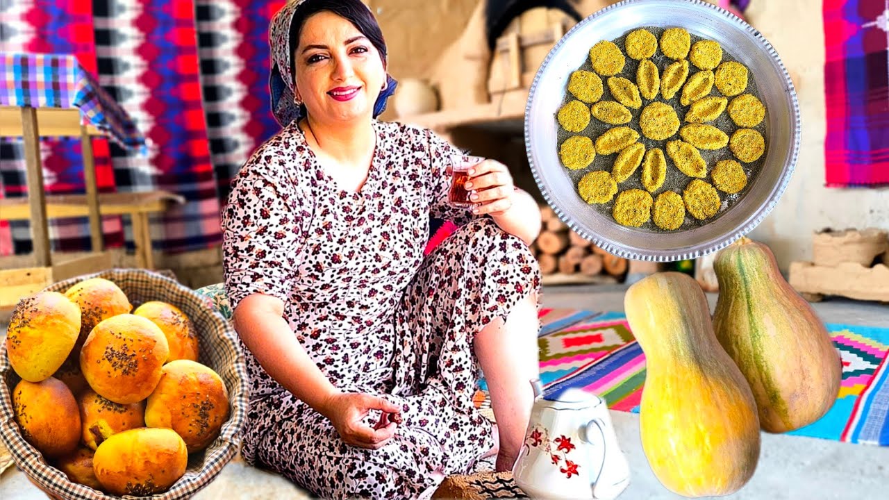 Village Life in Iran | Making Traditional Tarkhineh & Pumpkin Bread from Garden Harvest