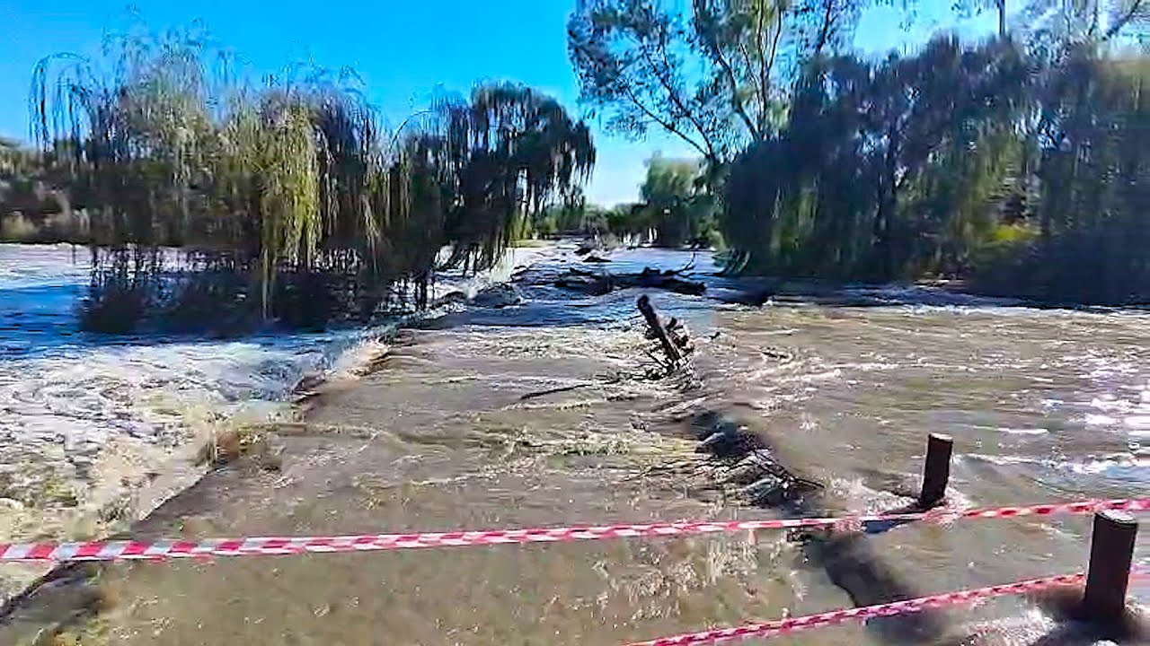 Vaal River in Flood at Parys in South Africa