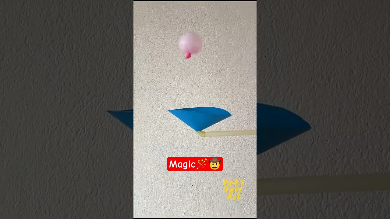 DIY origami Fun Toy craft with paper Balloon and straw / pipe #shorts #ytshorts #fun #diy #viral