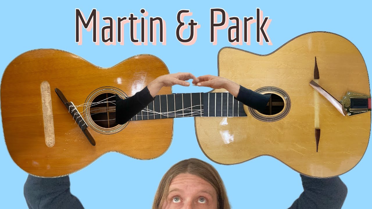 Выберите пару маринованных гитар (не трогайте маринованные) 1961 Martin Classical & A Park Guitar...