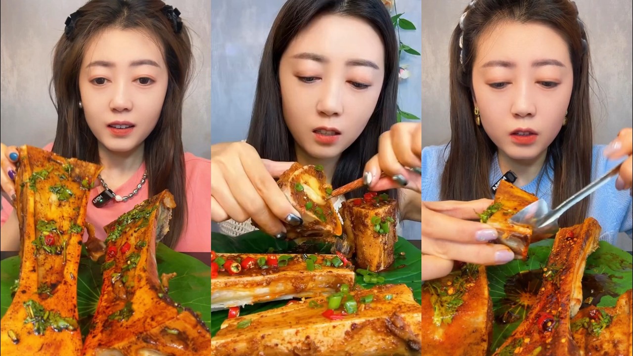 Asmr Chinese Bone Marrow Mukbang | 중국골수 먹기 먹방 | 중국먹방/골수먹방/골수먹기 먹방 | 쇠고기골수 먹방 | 중국음식 먹기 쇼 #800