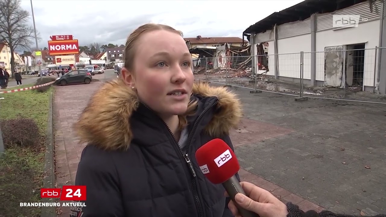 Bergfelde Supermarkt Norma brennt - rbb Brandenburg