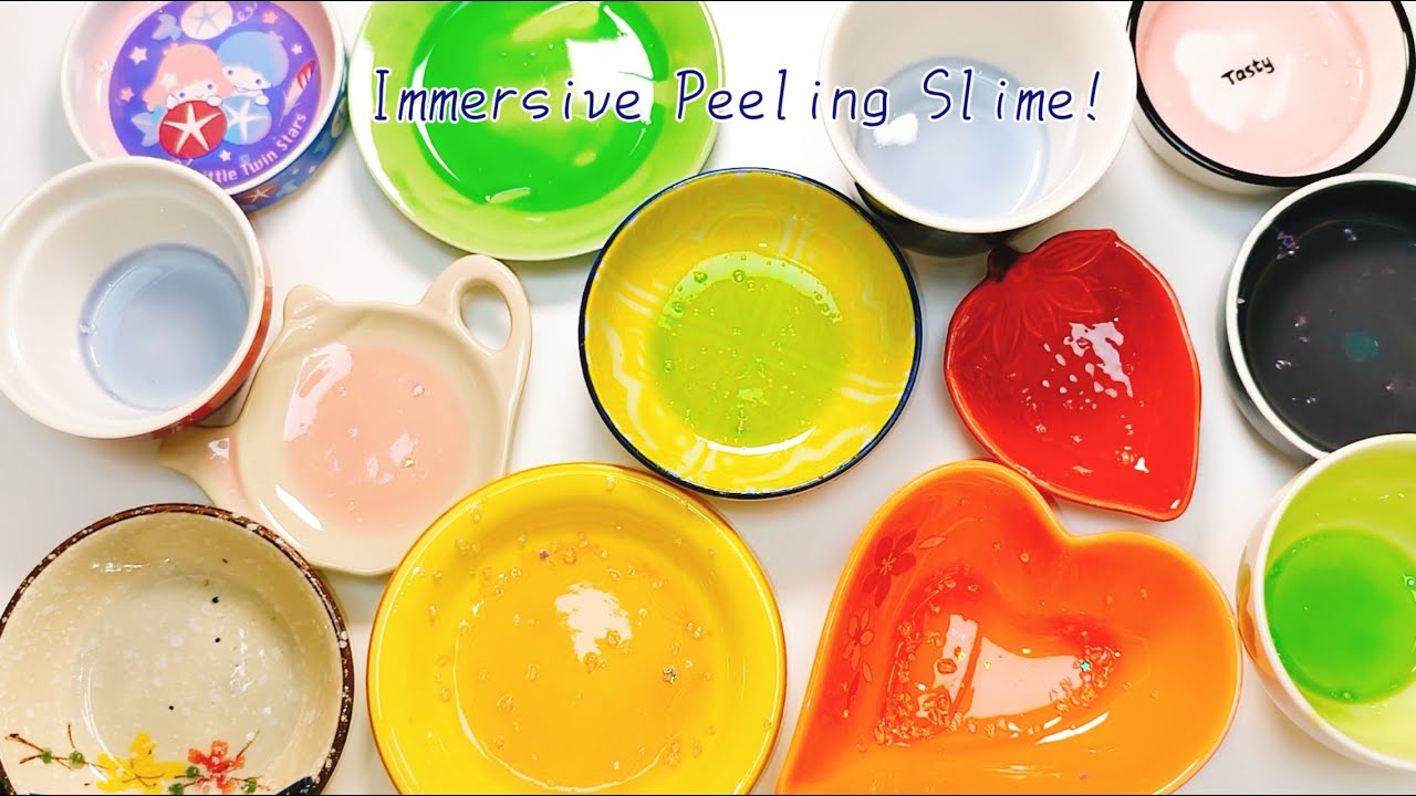 パリパリ乾燥スライムを剥がすよ! Immersive Peeling Slime! Satisfying Video!解压 史莱姆【ASMR】