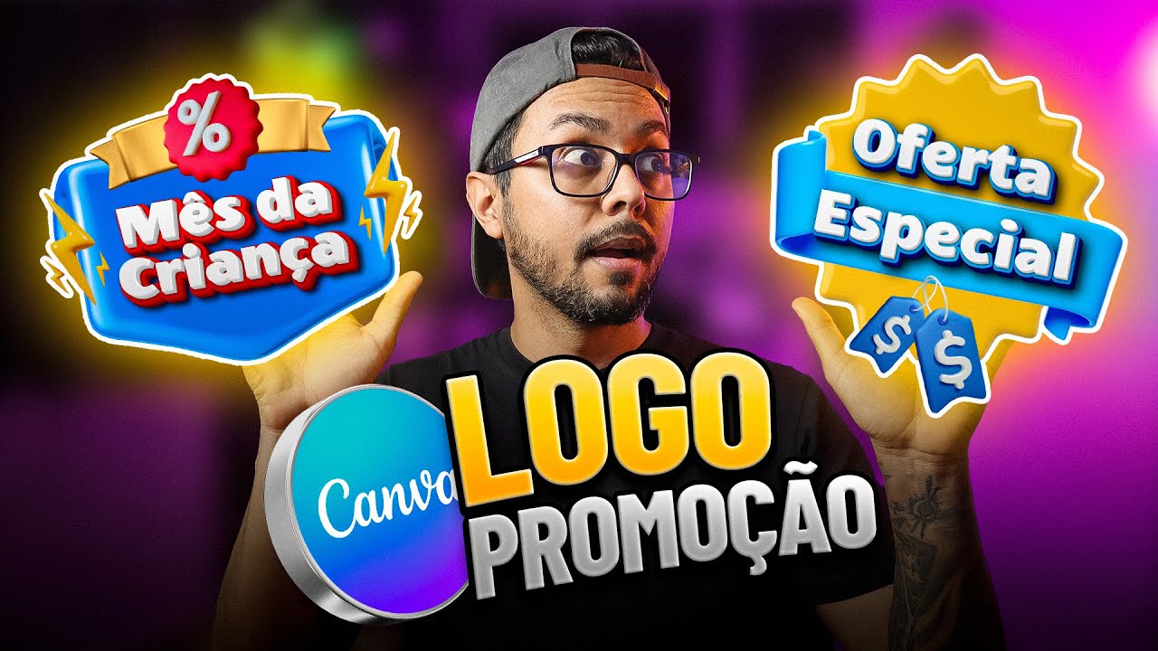 Como Fazer LOGOTIPO DE PROMOÇÃO “3D” no Canva