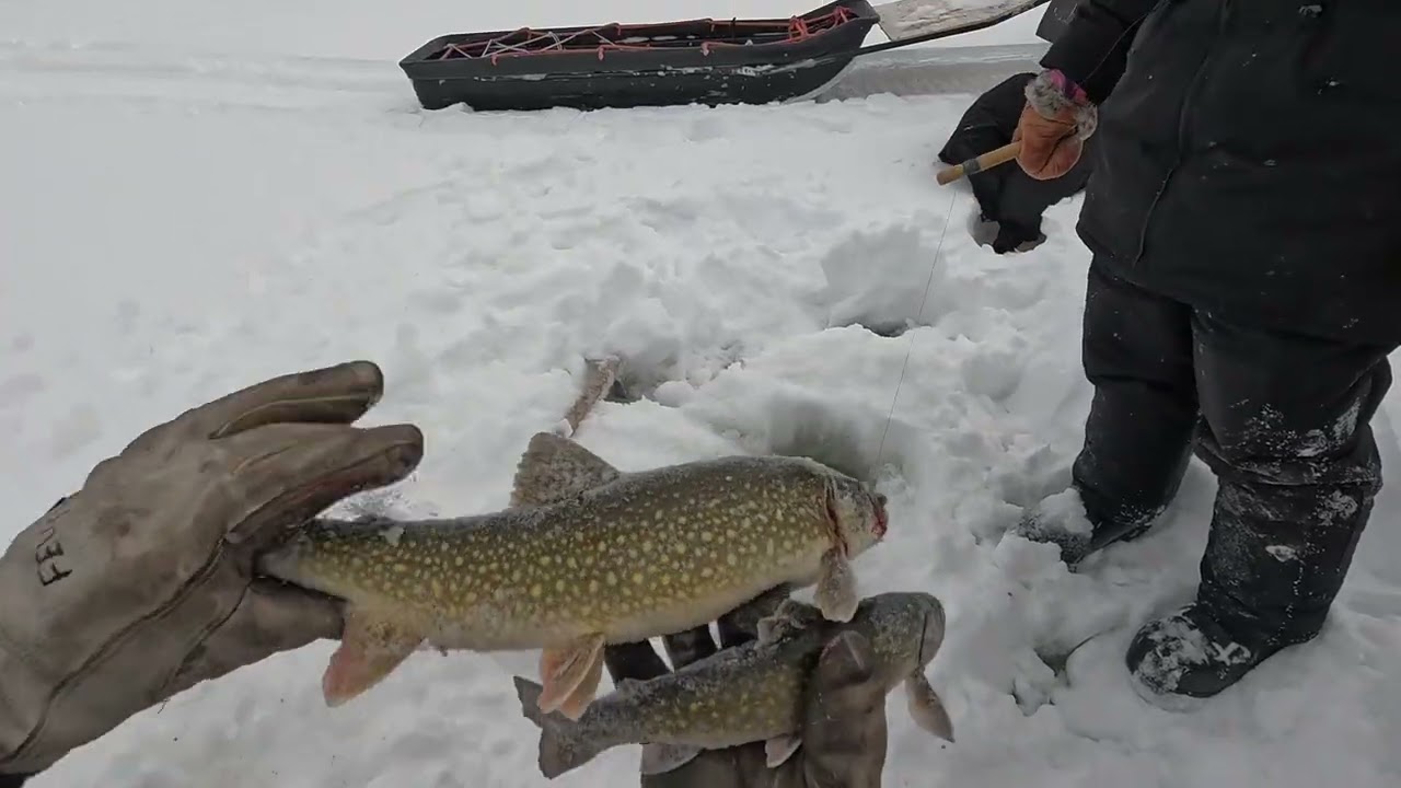 Ice fishing up the George River