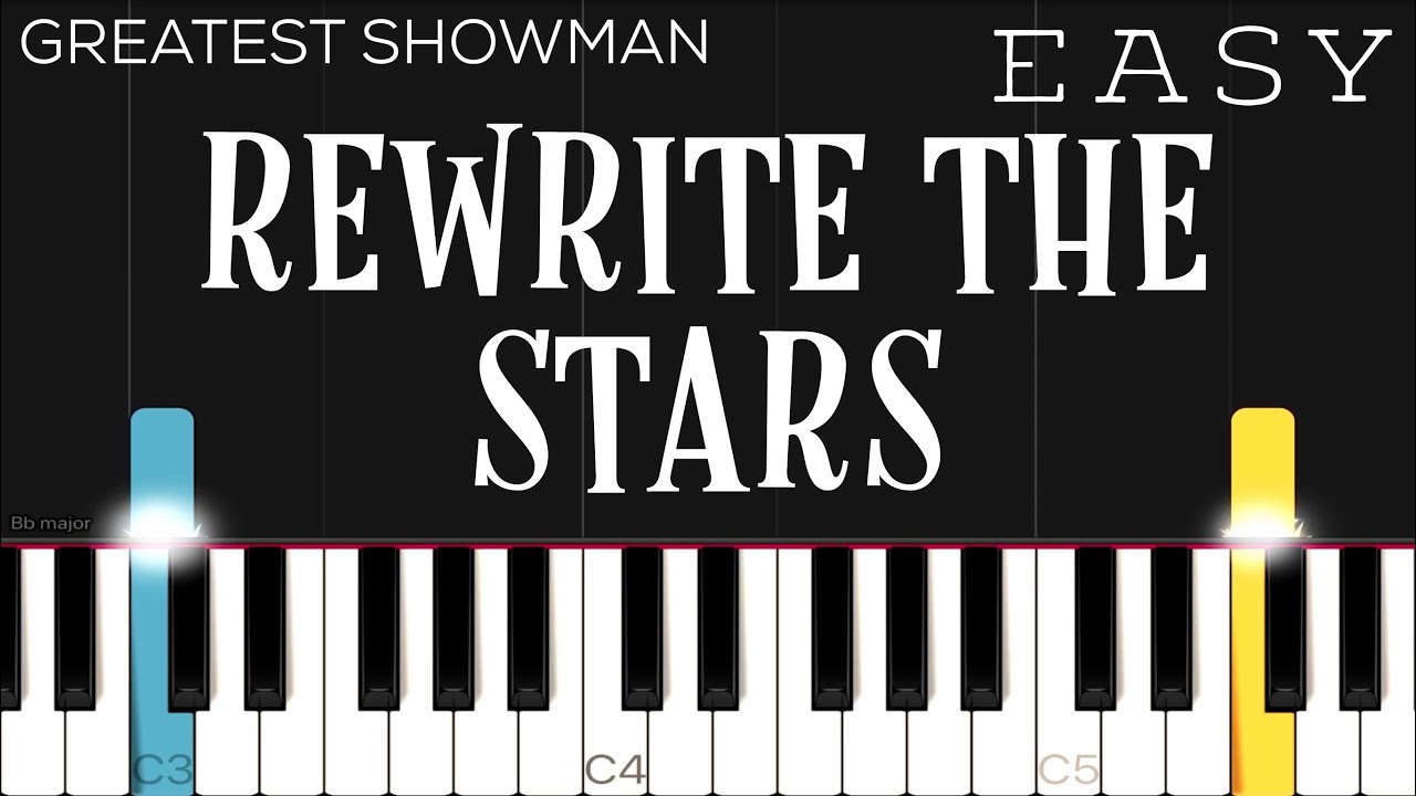 The Greatest Showman - Rewrite The Stars | EASY Piano Tutorial