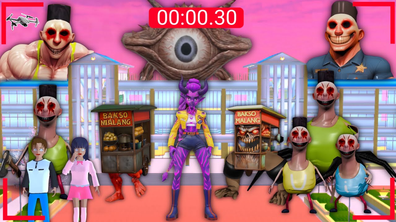 Yuta Mio Panik CCTV Rekam Hantu HAMMOD HABIBI Dan ALL MONSTER Serang Kota | Sakura School Simulator