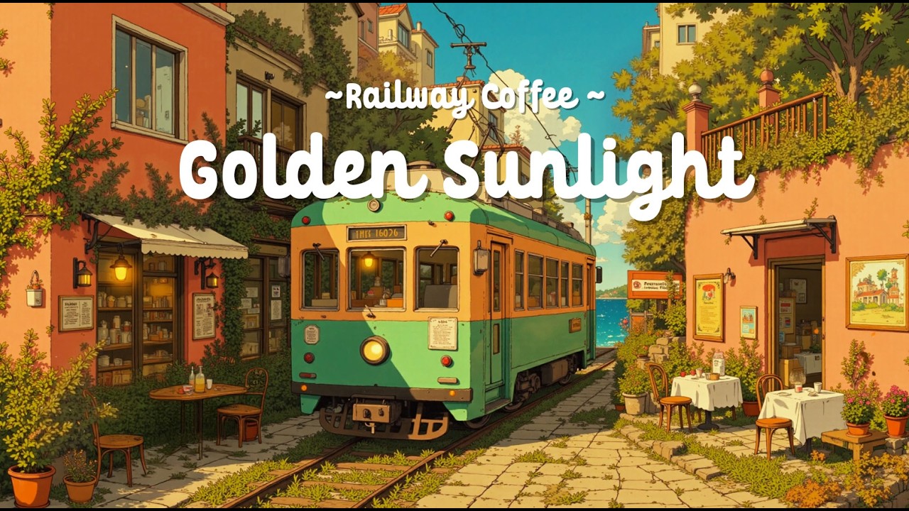 Golden Sunlight ☀️ Railway Coffee ~ Cozy Lofi Jazz for Reading