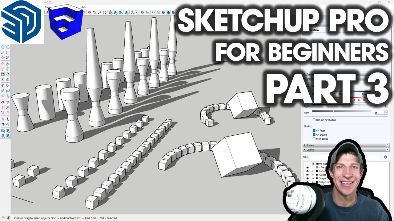 Начало работы в SketchUp Pro. Часть 3 — Копии, массивы и компоненты! (Не пропустите)
