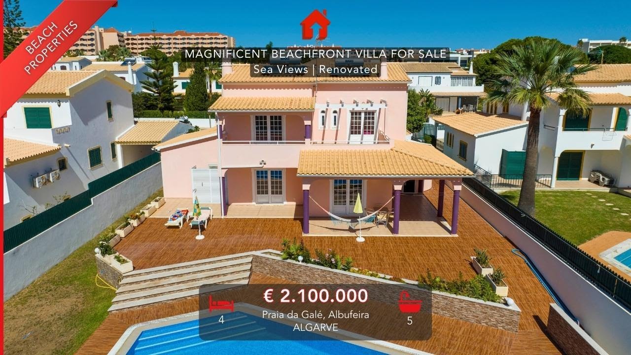 Magnificent Beachfront Villa for Sale in Praia da Galé, Albufeira, Algarve