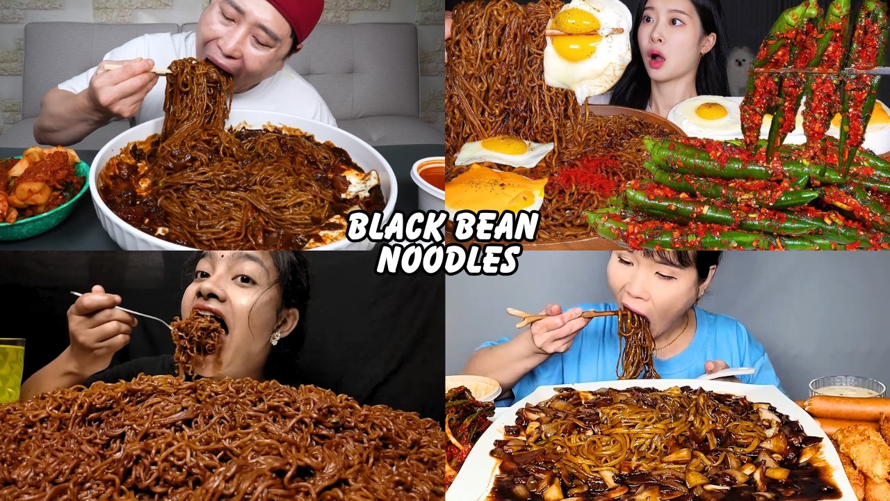 THE Best Black Bean Noodle 🤤⚫Mukbang Asmr Compilation