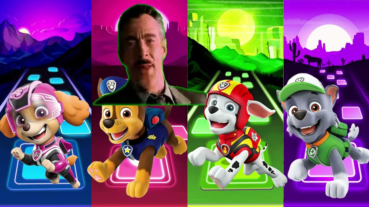 Paw Patrol Ryder VS Marshall VS Rubble Paw Patrol VS Paw Patrol - Tiles Hop EDm Rush