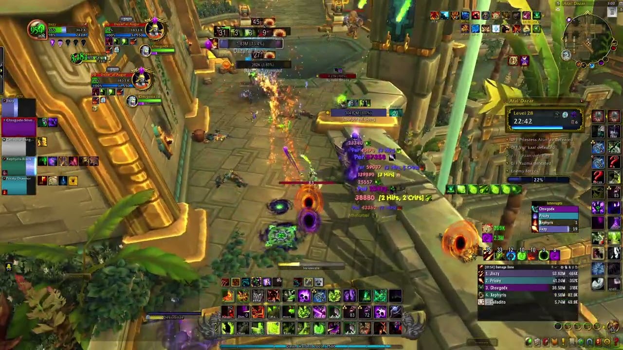 +28 Atal'Dazar Tyrannical | M+ 10.2 Destruction Warlock POV