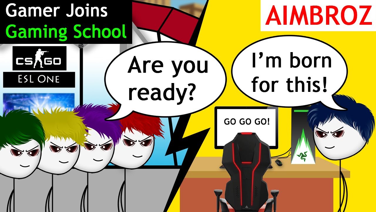 When a Gamer joins a Gaming School | CS GO