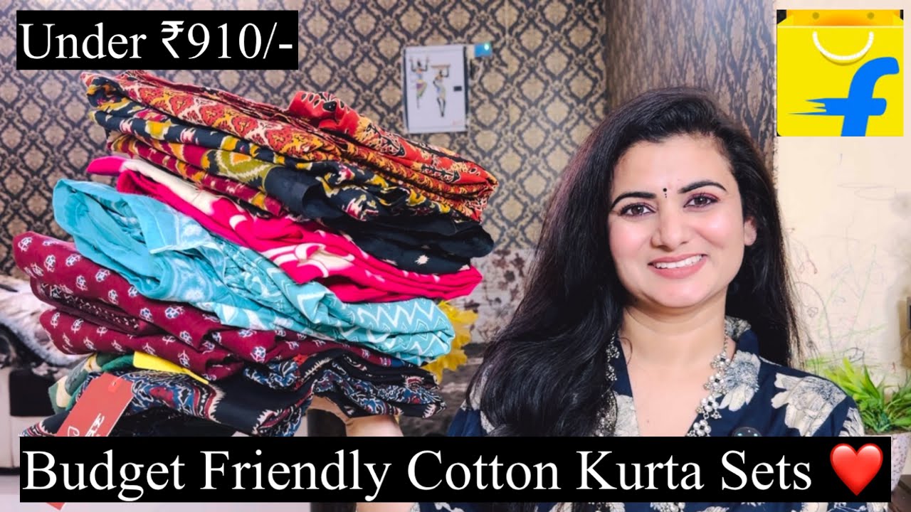 Flipkart Kurta Set Haul, Embroidered Kurta Pant Set With Dupatta, Cotton Anarkali  Kurta Palazzo Set