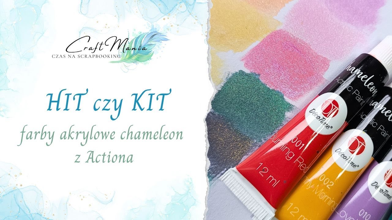 Czy warto? Test farb akrylowych chameleon z Action. Scrapbooking, mixedmedia.