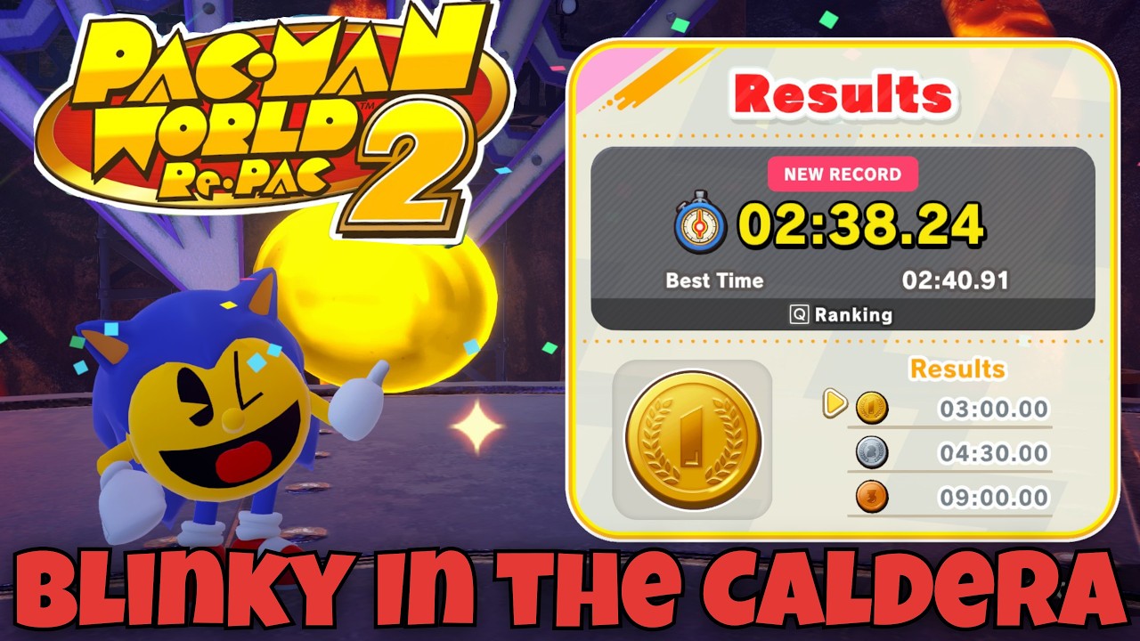Gold Medal Time Trial - Blinky in the Caldera | PAC MAN WORLD 2 RE-PAC!