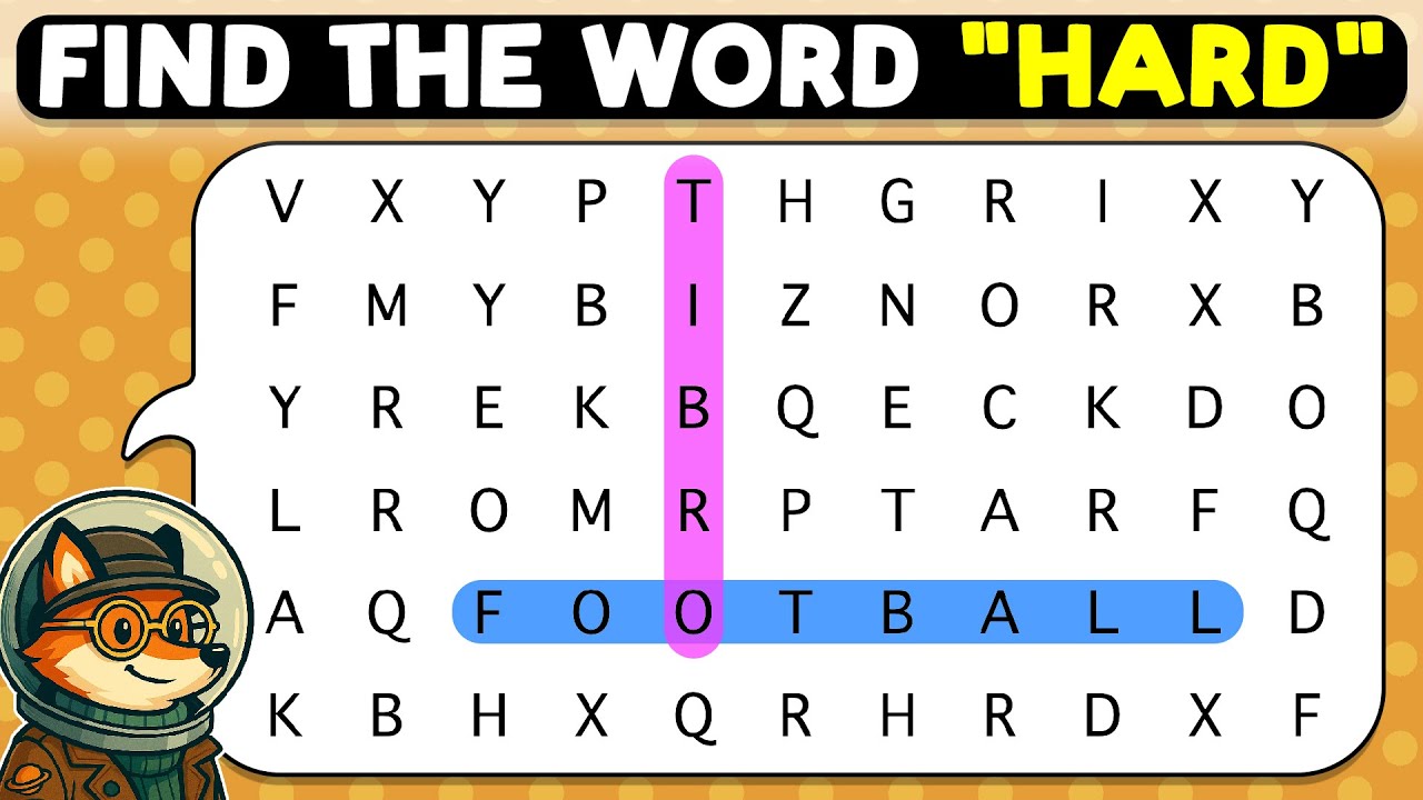 🦊🔍 Don&rsquo;t Blink! Find &ldquo;HARD&rdquo; Quickly 🔎🦊 | Word Search Puzzle
