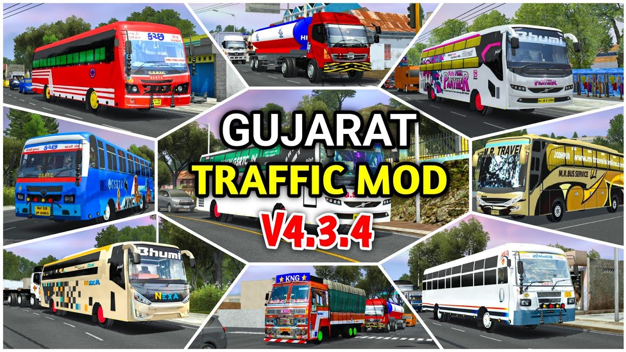 How to add New Gujarat Traffic Mod in Bus Simulator Indonesia | Bussid Gujarat Traffic Mod 4.3.4 |