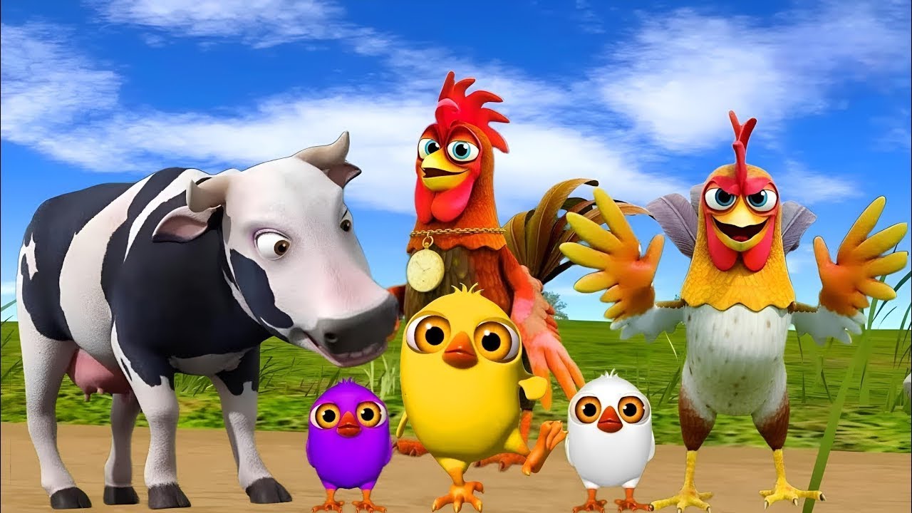 La Vaca Lola y Los Pollitos Dicen | pollito Pío 3D | Canciones de La Granja de Zenón 2 | toro y dino