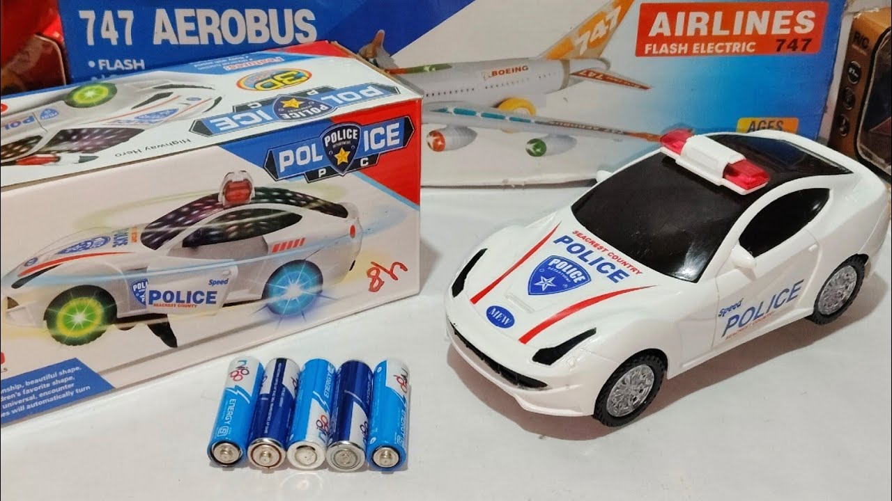 Open electric police 🚓 CAR unboxing remote control 3D police 🚨 CAR unboxing 3D light police car open