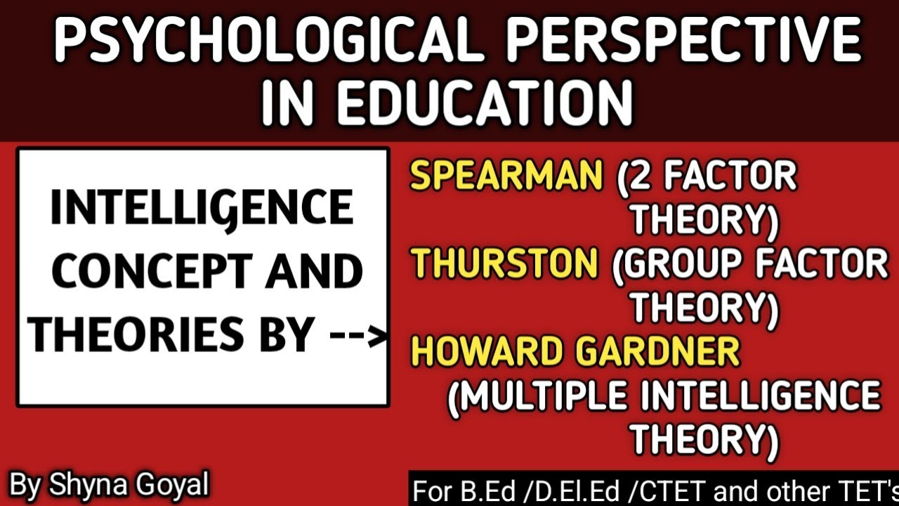 Psychological Perspective in Education | INTELLIGENCE THEORY SPEARMAN THURSTON Gardner