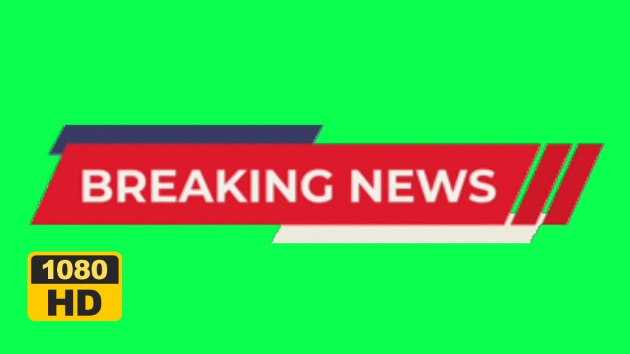 Breaking news logo green screen video