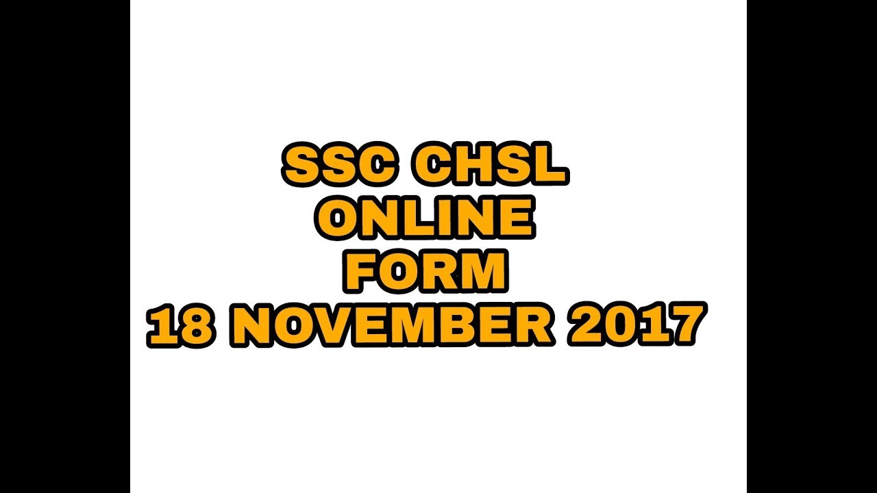 SSC CHSL 2017 Online Form