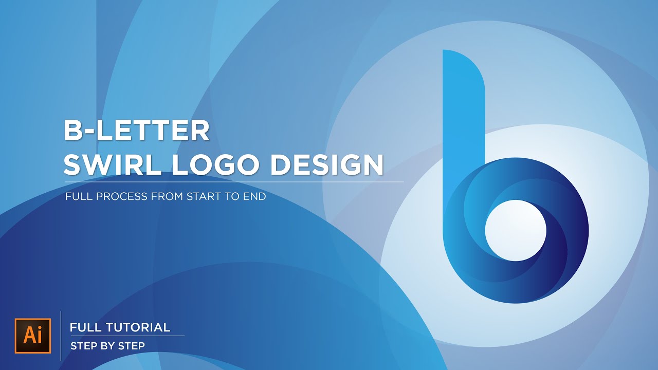 How to Create Swirl Logo Design In Adobe Illustrator - B letter Logo Design