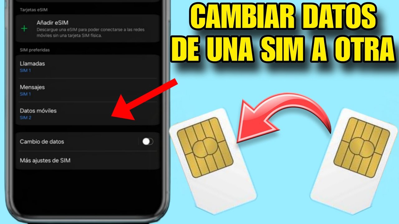 COMO PONER UNA SIM PREFERIDA PARA DATOS MOVILES | CAMBIAR DE UN CHIP A OTRO