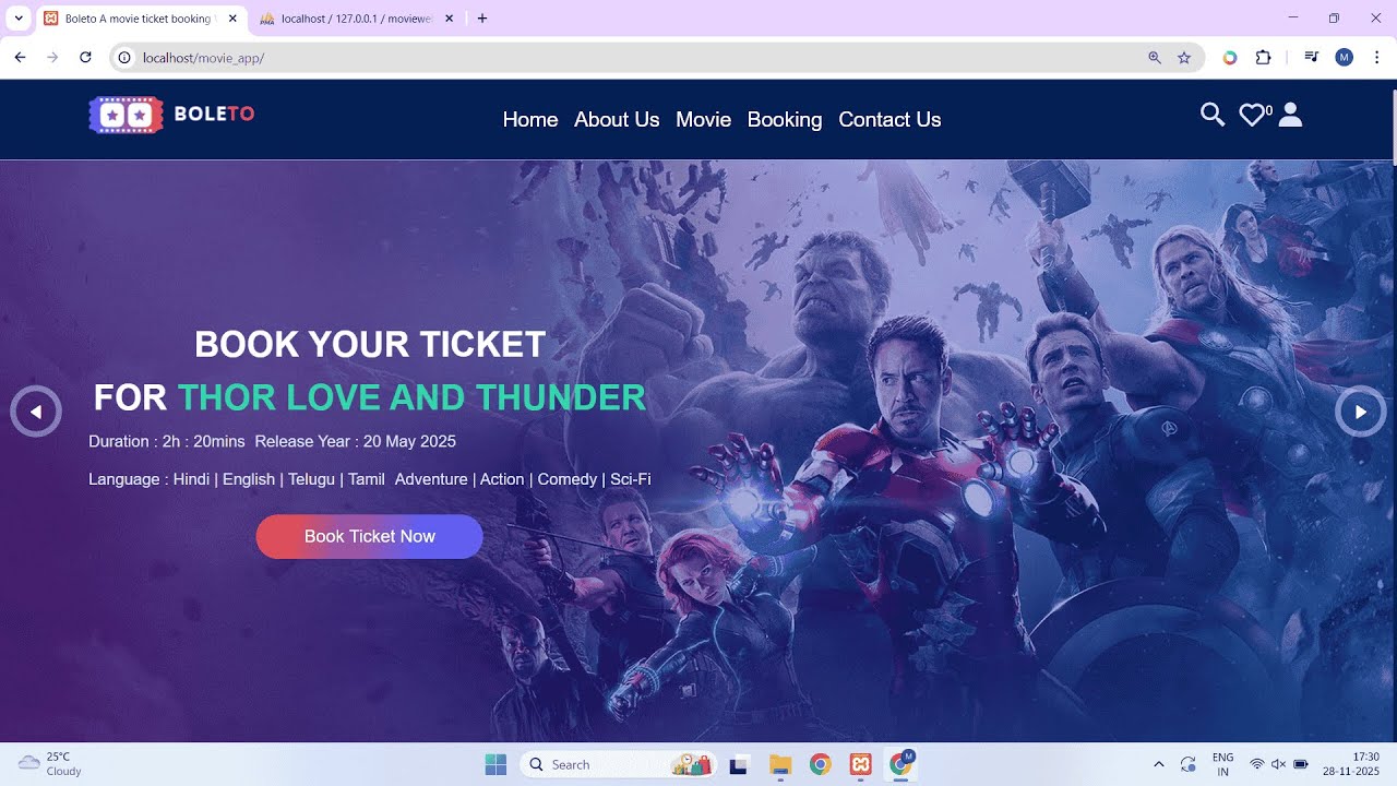 4.Build and deploy a Full stack movie ticket booking Website using: HTML, CSS, JS, PHP & MySQL