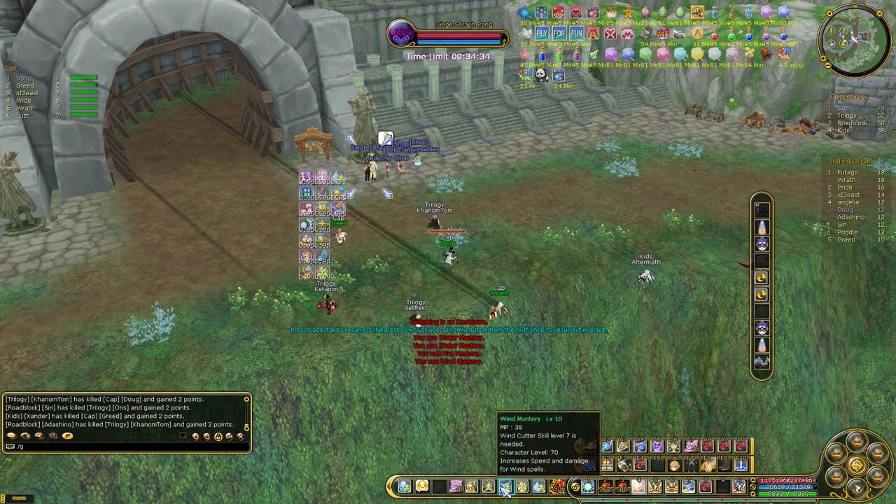INSANITY FLYFF GUILD SIEGE, PvP arcanist 2023 08 06