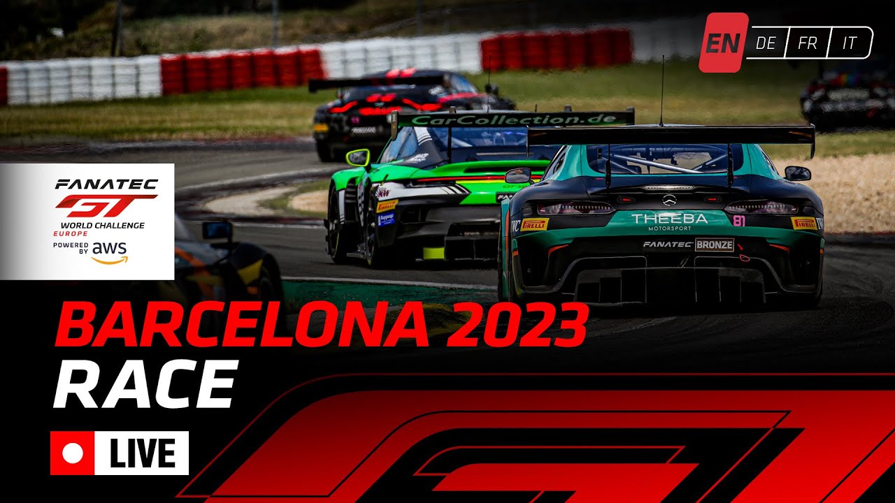 LIVE | Main Race | Barcelona | Fanatec GT World Challenge Powered by AWS 2023 (English)