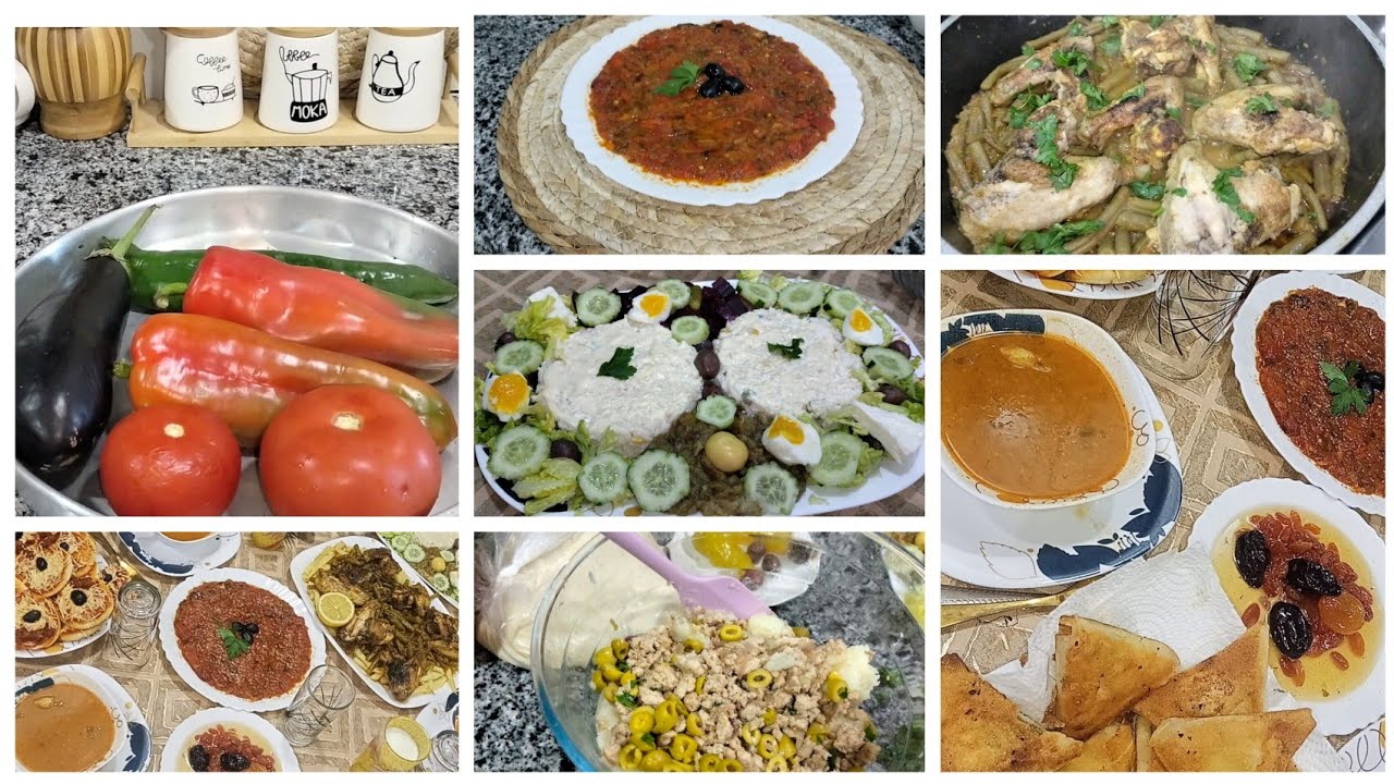 طاولة ثالث رمضان 👌🏻# لوبيا خضراء محمرة بالدجاج # طريقة شوي الفلفلة بلمسة سهلة فالفرن ☑️