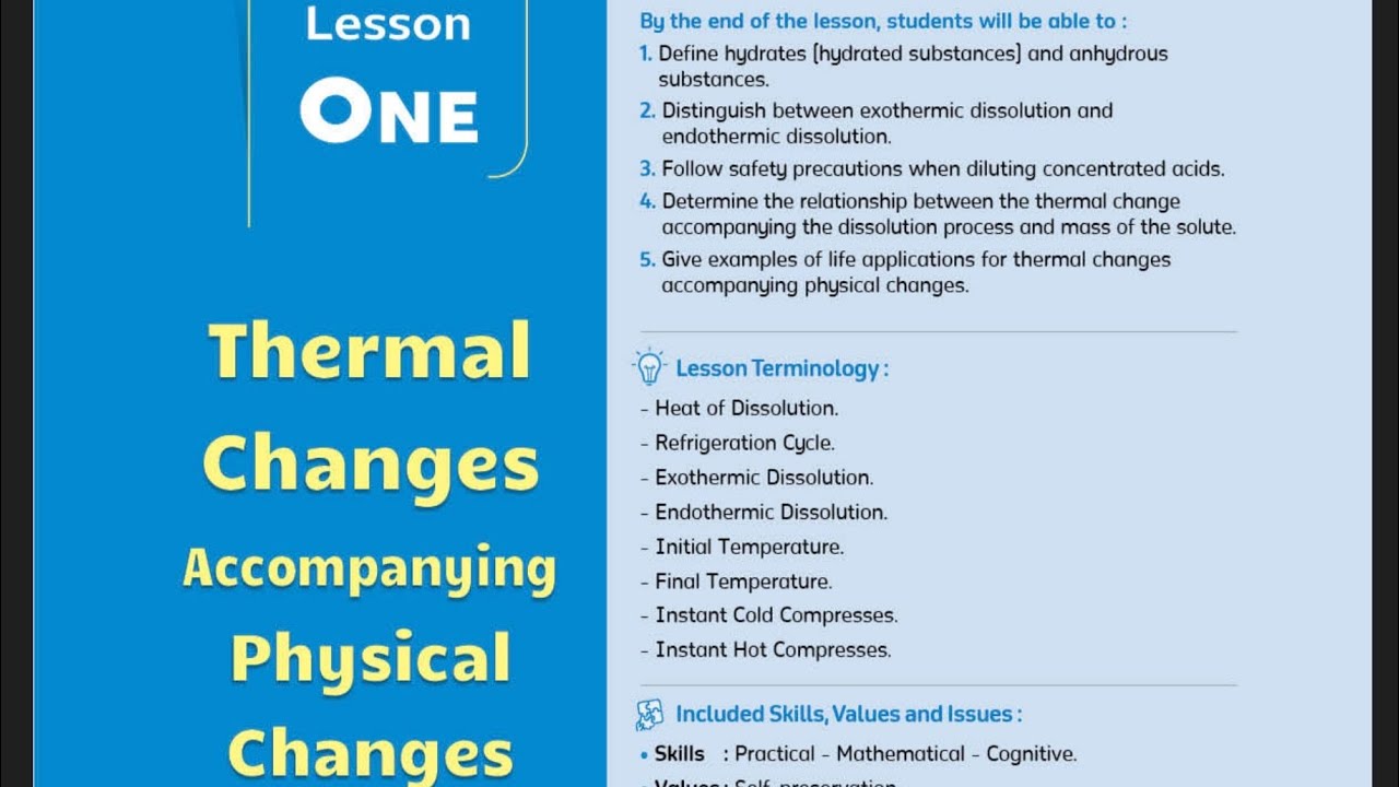 Prep 2 lesson 1 unit 1 thermal changes second term  شرح منهج تانية اعدادي ساينس ترم تاني من المعاصر