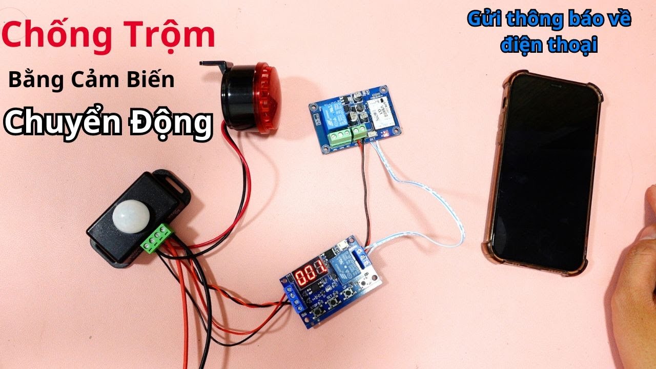 Bộ chống trộm bằng cảm biến chuyển động gửi thông báo về điện thoại |VDO00048| Điện tử DAT