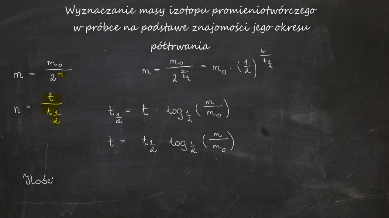 Czas połowicznego rozpadu — jak obliczyć masę izotopu po czasie? [Okres półtrwania]