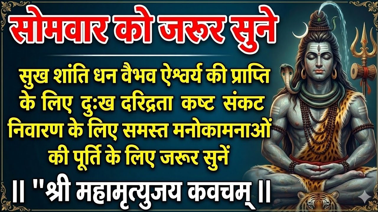 सोमबार को जरुर सुने श्री महामृत्युञ्जय कवचम् || mahamrityunjay mantra || mahamrityunjay kawacham