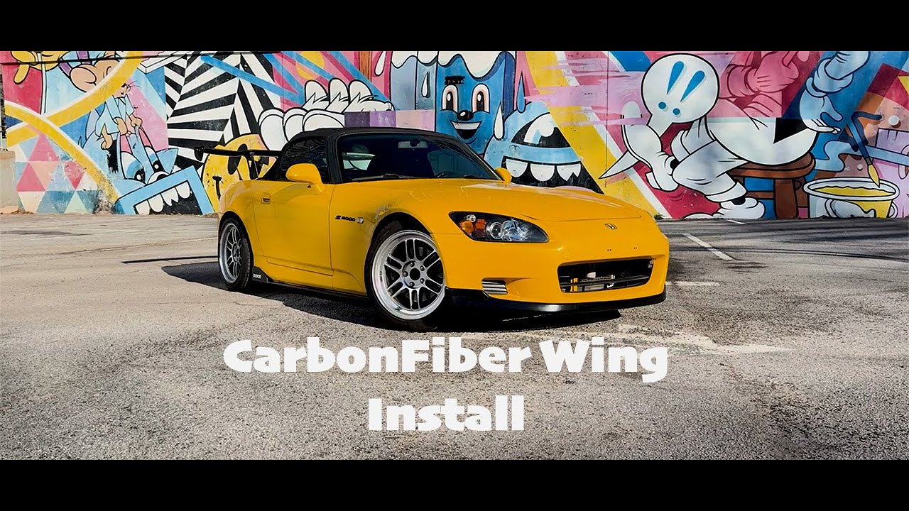 We Got Goodies for the s2000!! -Carbon Fiber Wing Install - Burnout Vlog #94