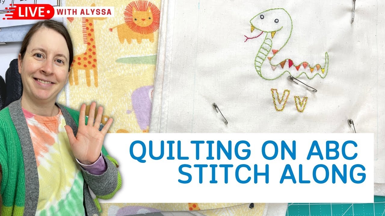 ABC Stitch Along free motion quilting blocks - Live with Alyssa