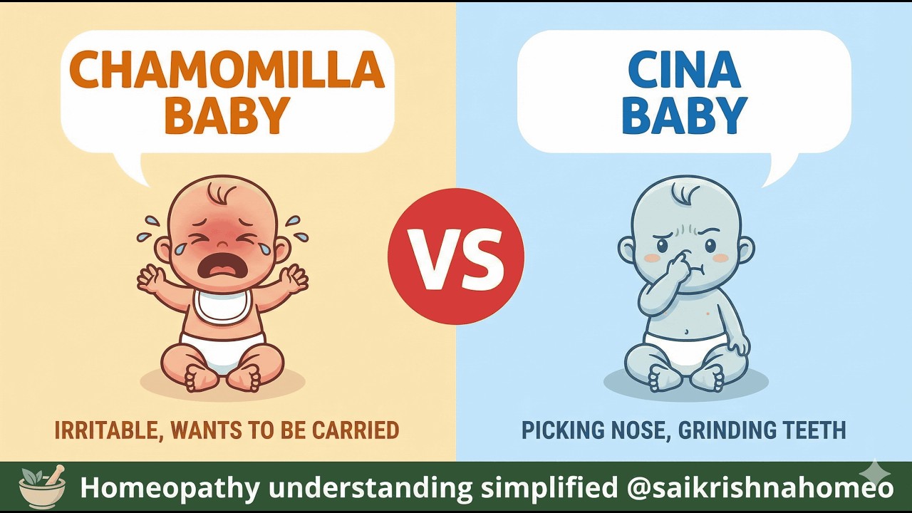 The Angry Baby Remedies: Chamomilla vs Cina Simplified | Don't Confuse These Two! | @SaiKrishnaHomeo