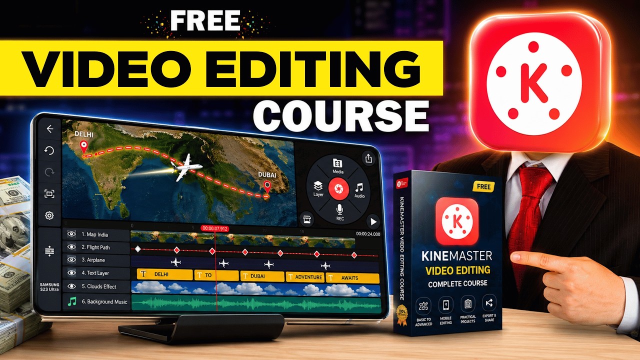 Mobile Video Editing Course - FREE KineMaster Masterclass with Real Projects