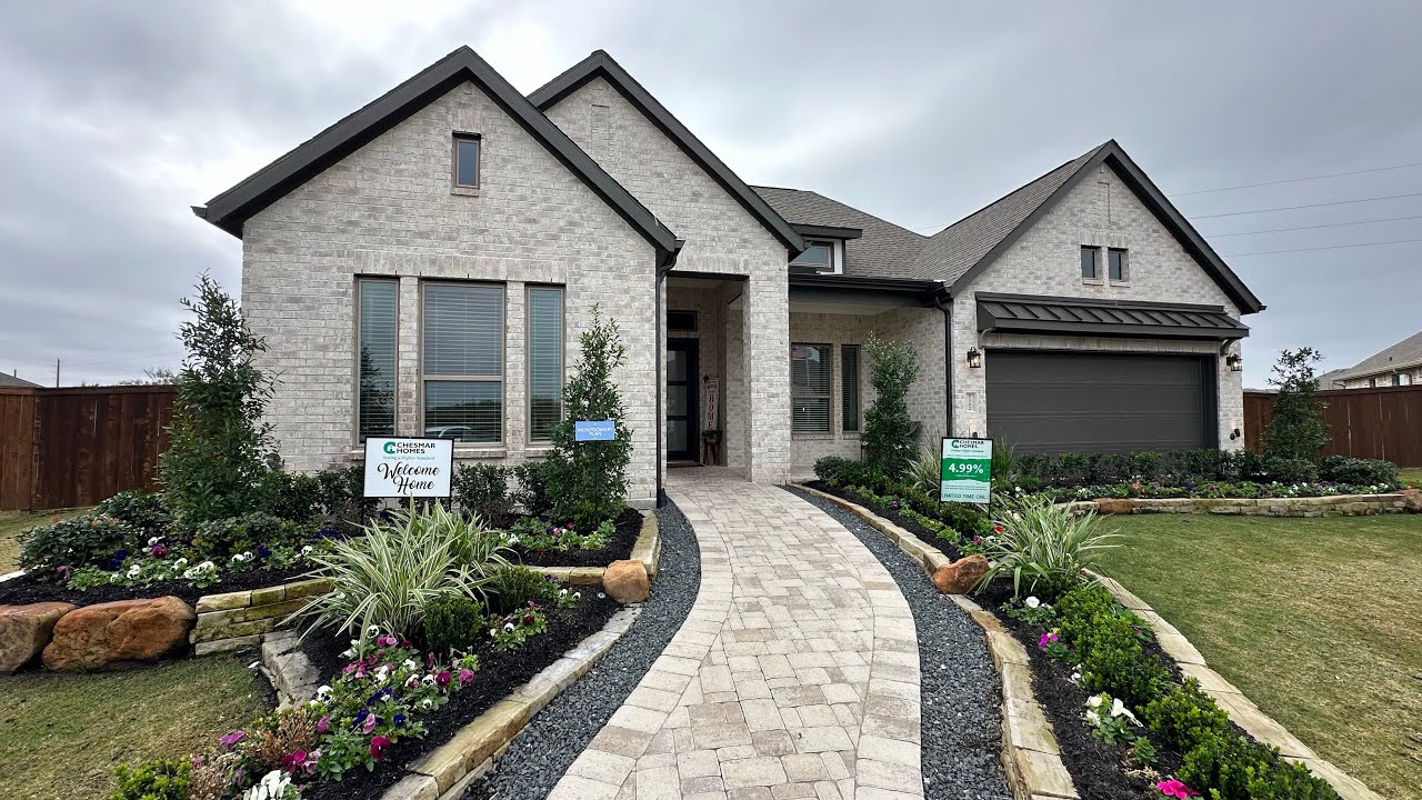 Chesmar Homes Montgomery Plan in Meridiana in Manvel Texas | $471k | Move In Ready