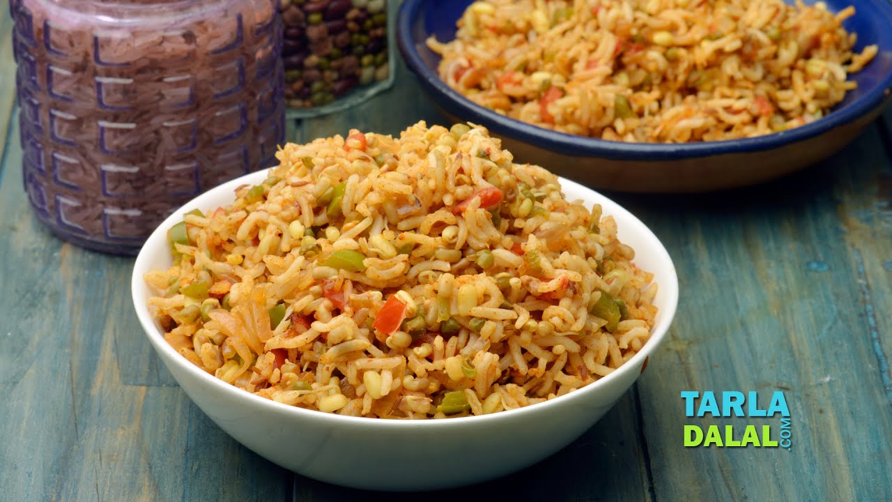 स्प्राउट पुलाव  (Sprouts Pulao / How to make Vegetarian Mixed Sprouts Pulao) by Tarla Dalal